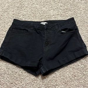 Black jean shorts